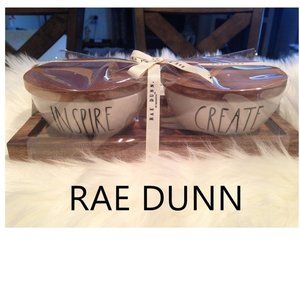 3 pc Rae Dunn Create & Inspire Pinch Bowls & Tray